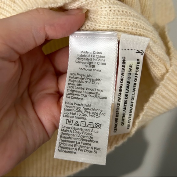 J. Crew Fair Isle Mockneck Pullover Sweater Neutral Cream Tan Wool Blend - Picture 8 of 9